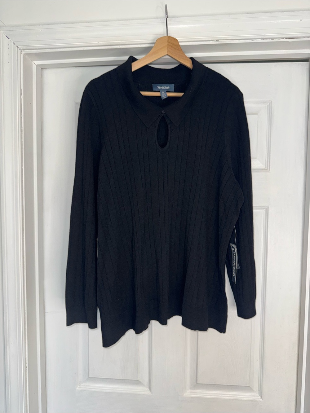 NWT ModCloth Keyhole Sweater Black 2X Collared